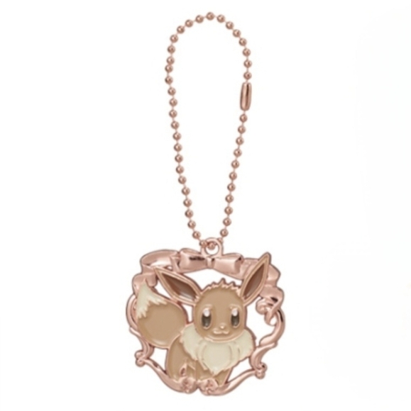 Pokemon Eevee Rose Gold Metal Bag Charm Keychain - Picture 1 of 7